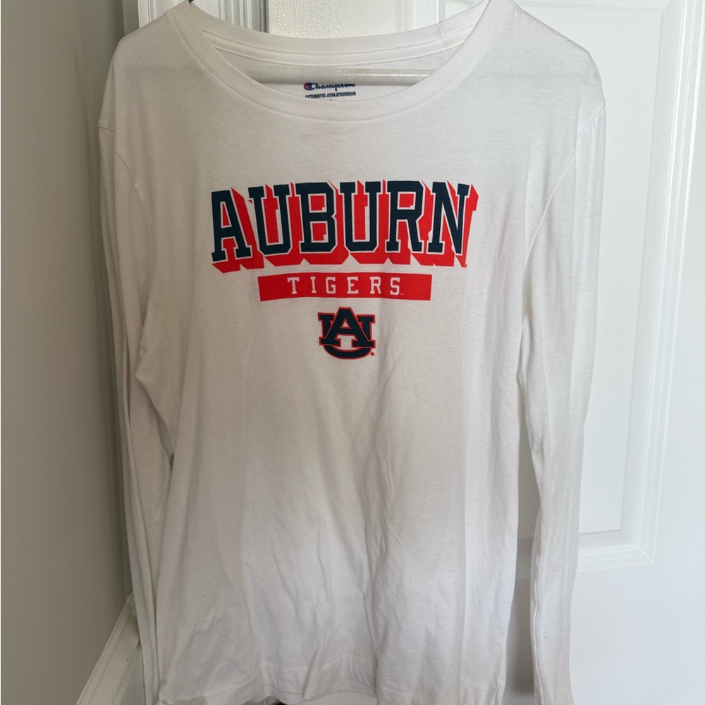 Champion Auburn Tigers White Tee with Orange and Blue